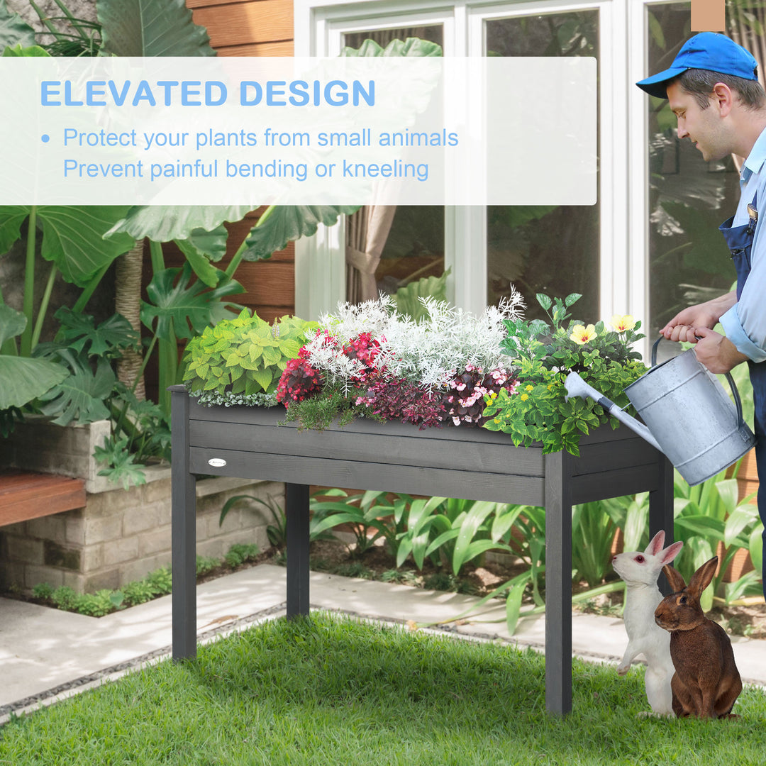 Raised Bed for Garden, Wooden Elevated Planter Box with Bed Liner, for