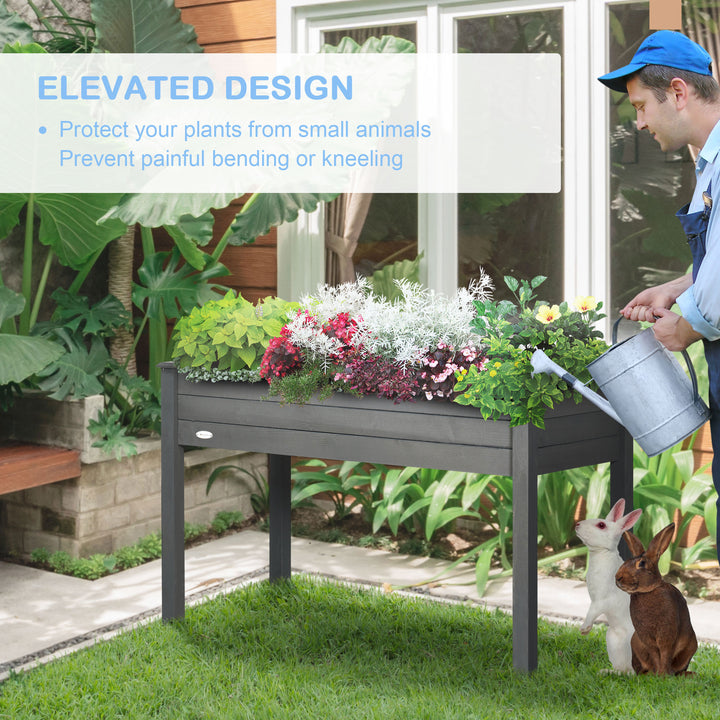 Raised Bed for Garden, Wooden Elevated Planter Box with Bed Liner, for