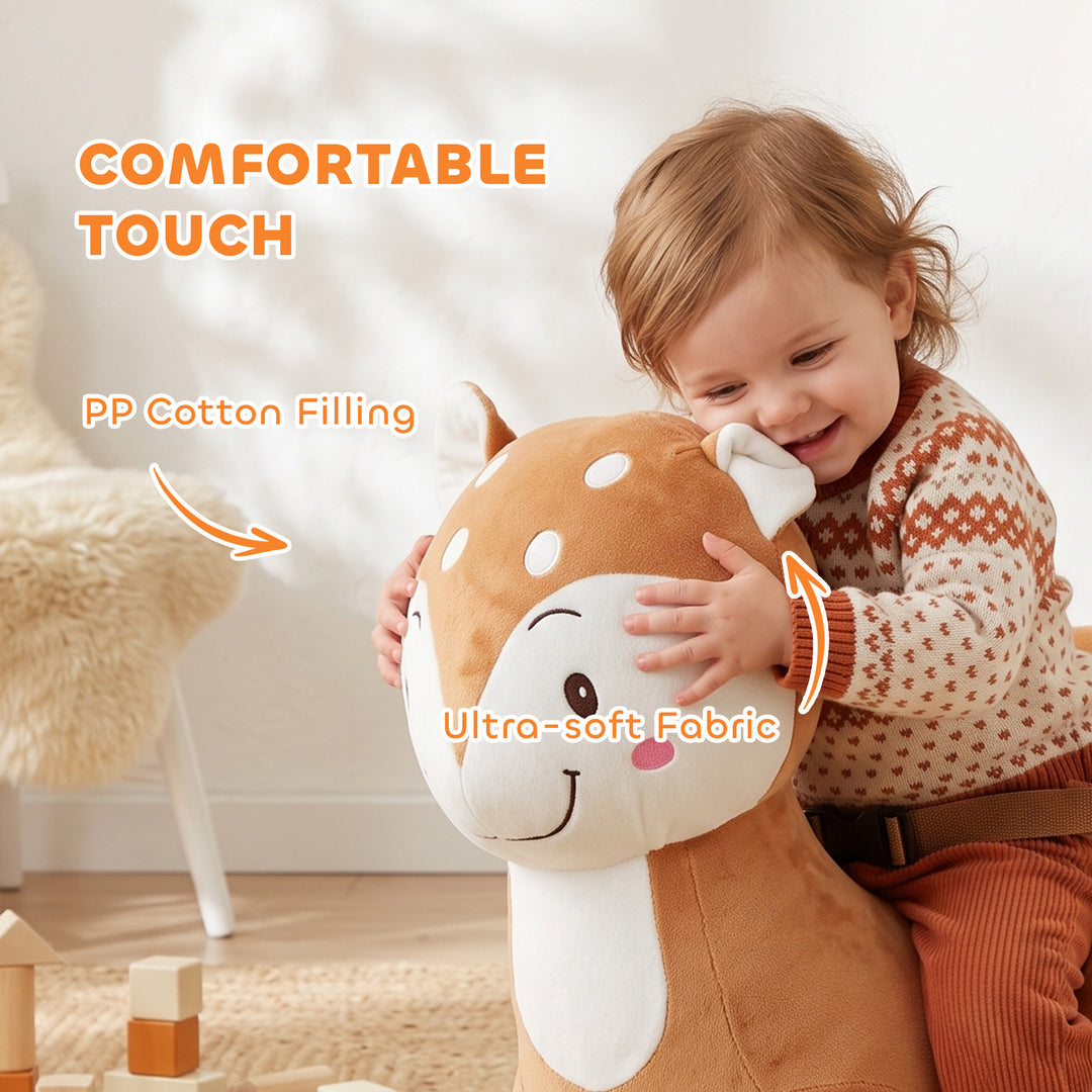 Rocking Horse, Ride on Horse Deer Design with Sounds, Security Belt - view 6