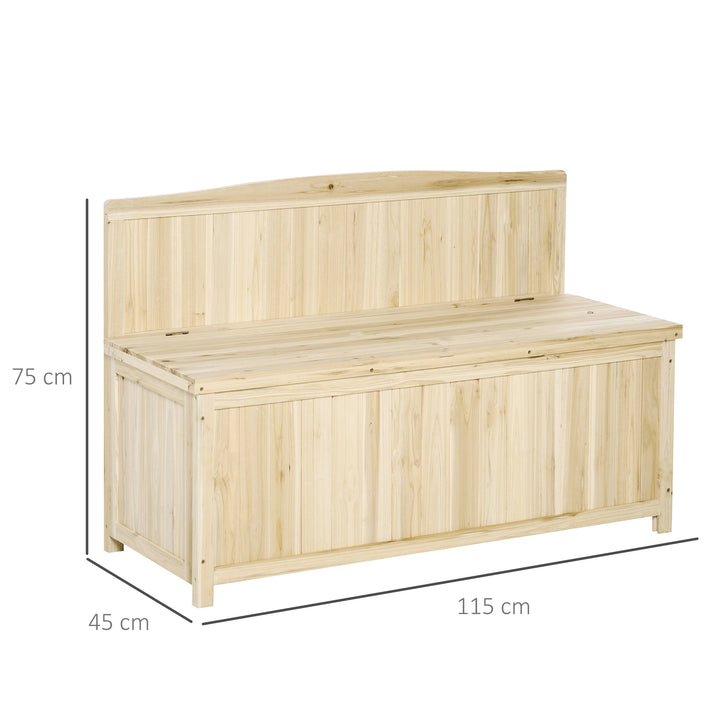 MCL Wood Storage Bench for Patio Furniture, Outdoor Garden Seating Tools