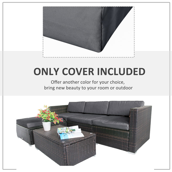 Outsunny Rattan Garden Wicker Patio Furniture Cushion Cover Sofa Cover Replacement