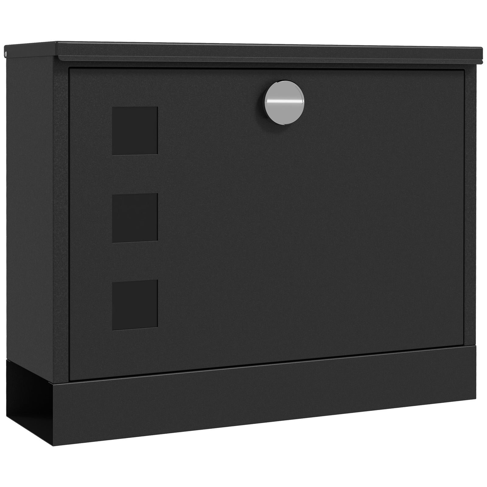 Wall Mounted Letterbox, Weatherproof Post Box, Modern Mailbox with 2 Keys and Viewing Windows, Easy to Install