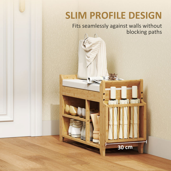 Shoe Bench 2-Tier Boot Section Entryway Storage Bench Cushioned Seat 8