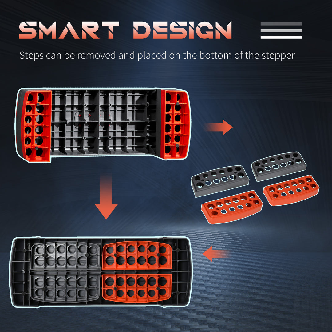 MCL Aerobic Step, 10cm, 15cm & 20cm Height Adjustable Exercise Stepper for Exercise Workout, Nonslip Step Board Great for Home & Office, Grey and Red