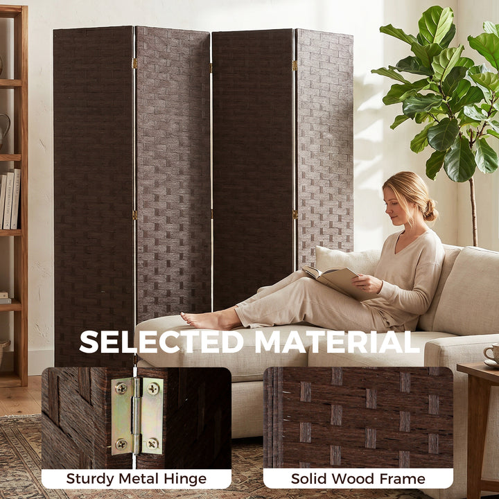 Wave Fibre Freestanding Folding Privacy Screen Panels, Room Divider, D