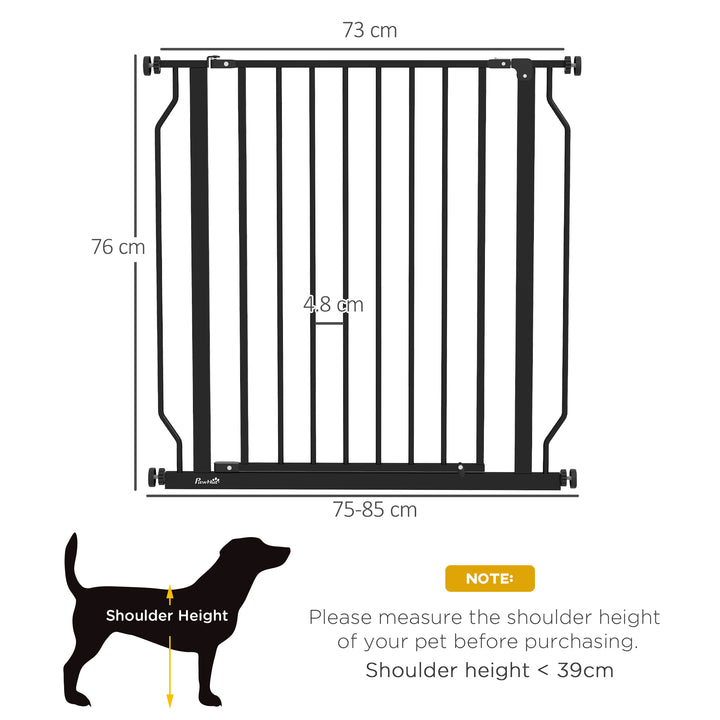 PawHut Extra Wide Dog Safety Gate, with Door Pressure, for Doorways, Hallways, Staircases - Black | Aosom UK