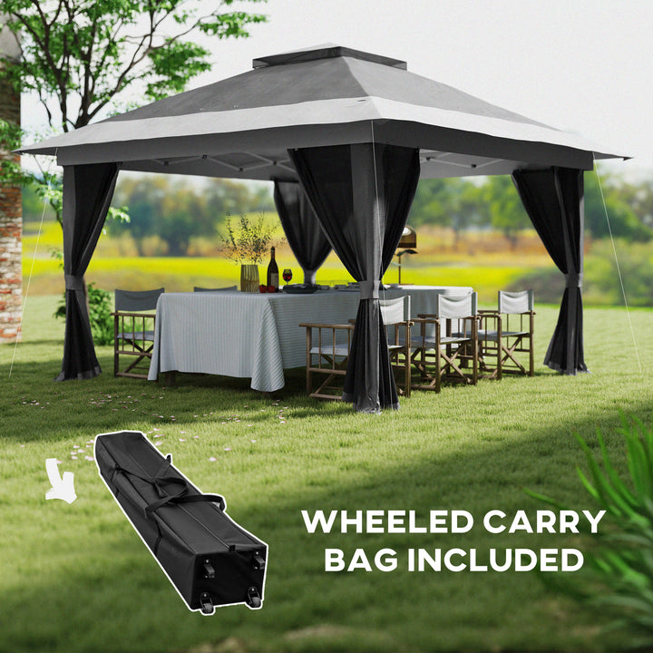 3.6 x 3.6m Pop-Up Gazebo, with Accessories - Grey