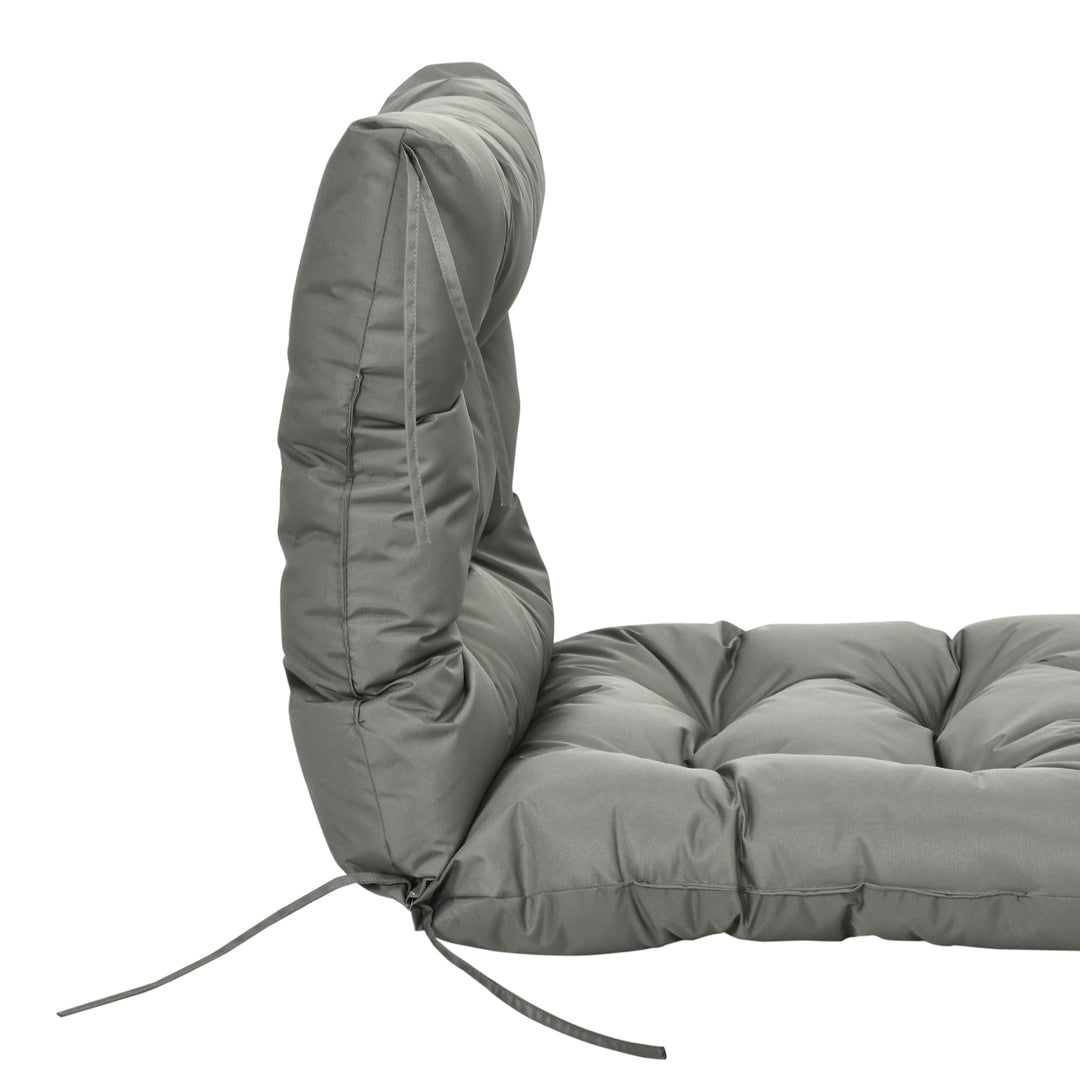 Garden Back Chair Cushion, Comfortable Patio Seat Cushion Pad with Backrest for Outdoor & Indoor Use, Light Grey