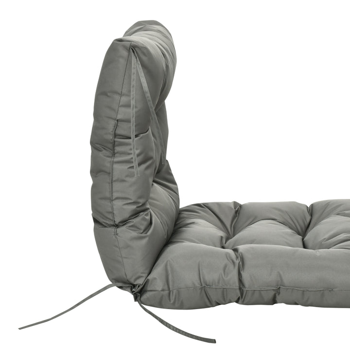 Garden Back Chair Cushion, Comfortable Patio Seat Cushion Pad with Backrest for Outdoor & Indoor Use, Light Grey