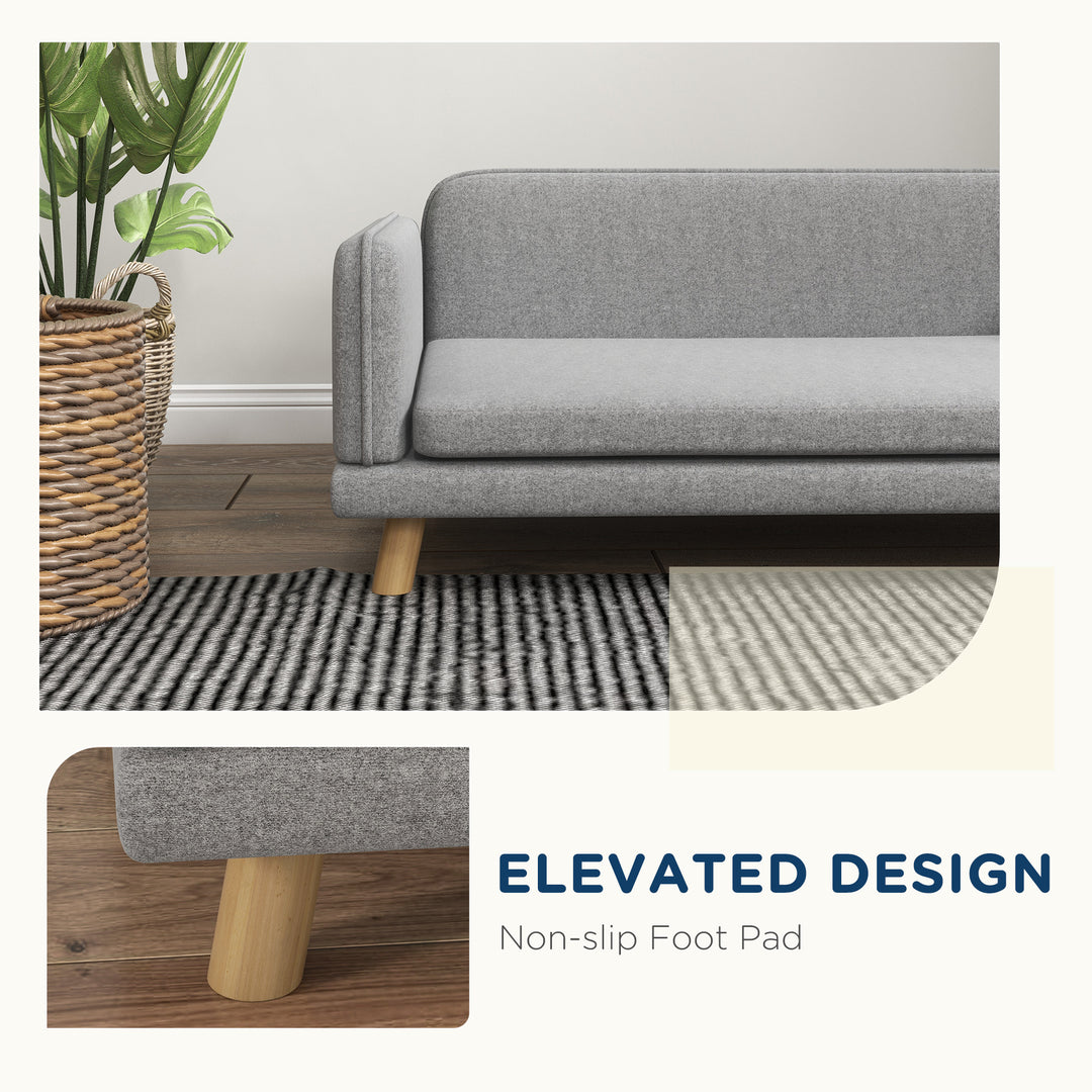 Pet Sofa for Medium Dogs, with Water-Resistant Fabric, Four Legs - Grey