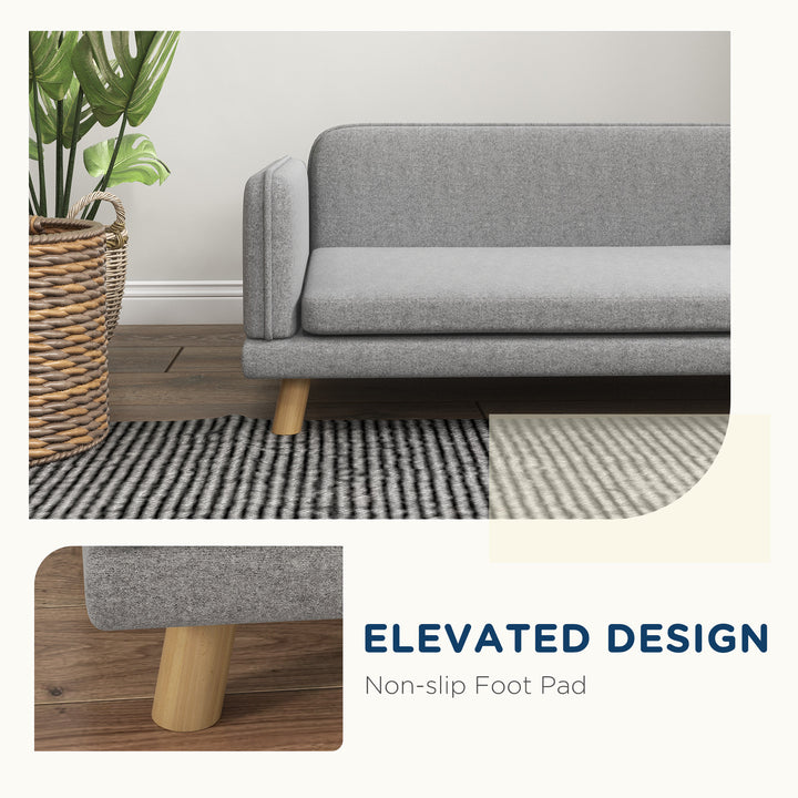 Pet Sofa for Medium Dogs, with Water-Resistant Fabric, Four Legs - Grey