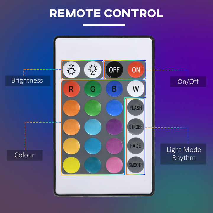 HOMCOM RGB Floor Lights with Dimmable LED, Remote, Floor Standing Lamp with 16 Colour Modes for Living Spaces & Gaming Rooms | Aosom UK