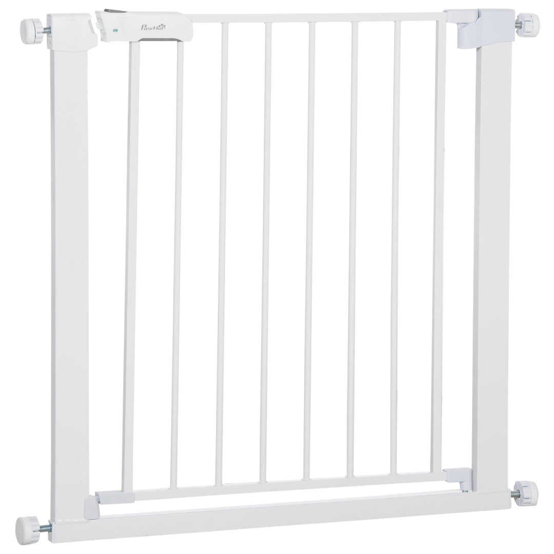 MCL Adjustable Pet Safety Gate Dog Barrier Home Fence Room Divider Stair Guard Mounting White (76 H x 75-82W cm)