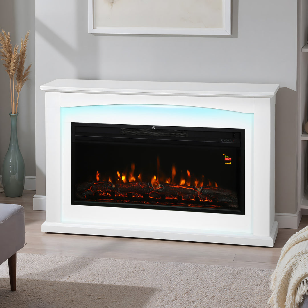 MCL 2000W 5118 BTU Faux Flame Fireplace - White