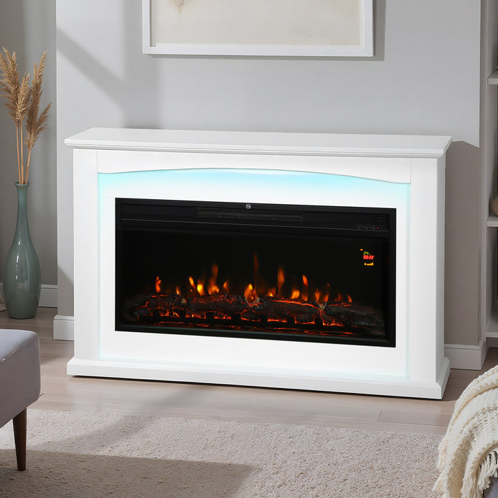 MCL 2000W 5118 BTU Faux Flame Fireplace - White