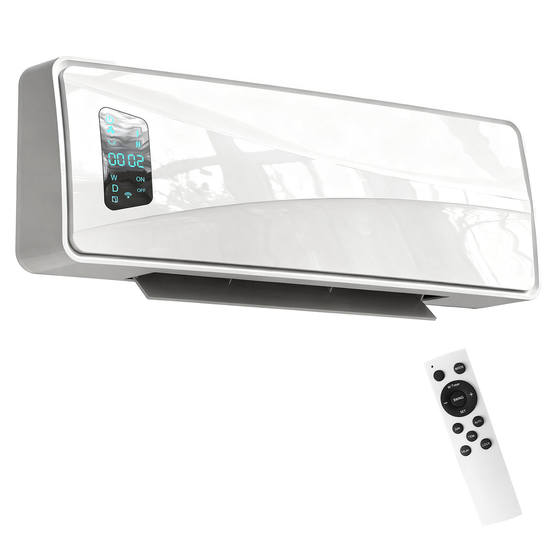2000W Ceramic Electric Heater with Fan, Adjustable Thermostat, Wall Mo