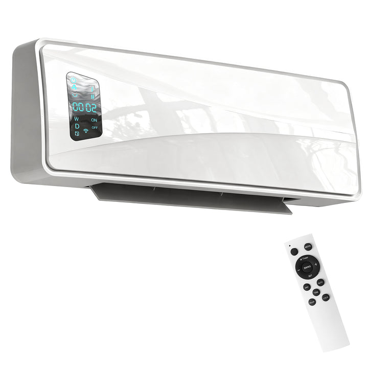 2000W Ceramic Electric Heater with Fan, Adjustable Thermostat, Wall Mo
