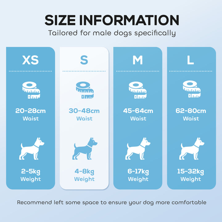 Dog Diapers Super Absorbent Leak-Proof Dog Nappies for Male Dogs Size 