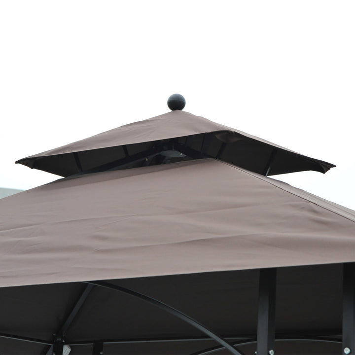 2.5 x 1.5m BBQ Tent Canopy Patio Outdoor Awning Gazebo Party Sun Shelter - Coffee