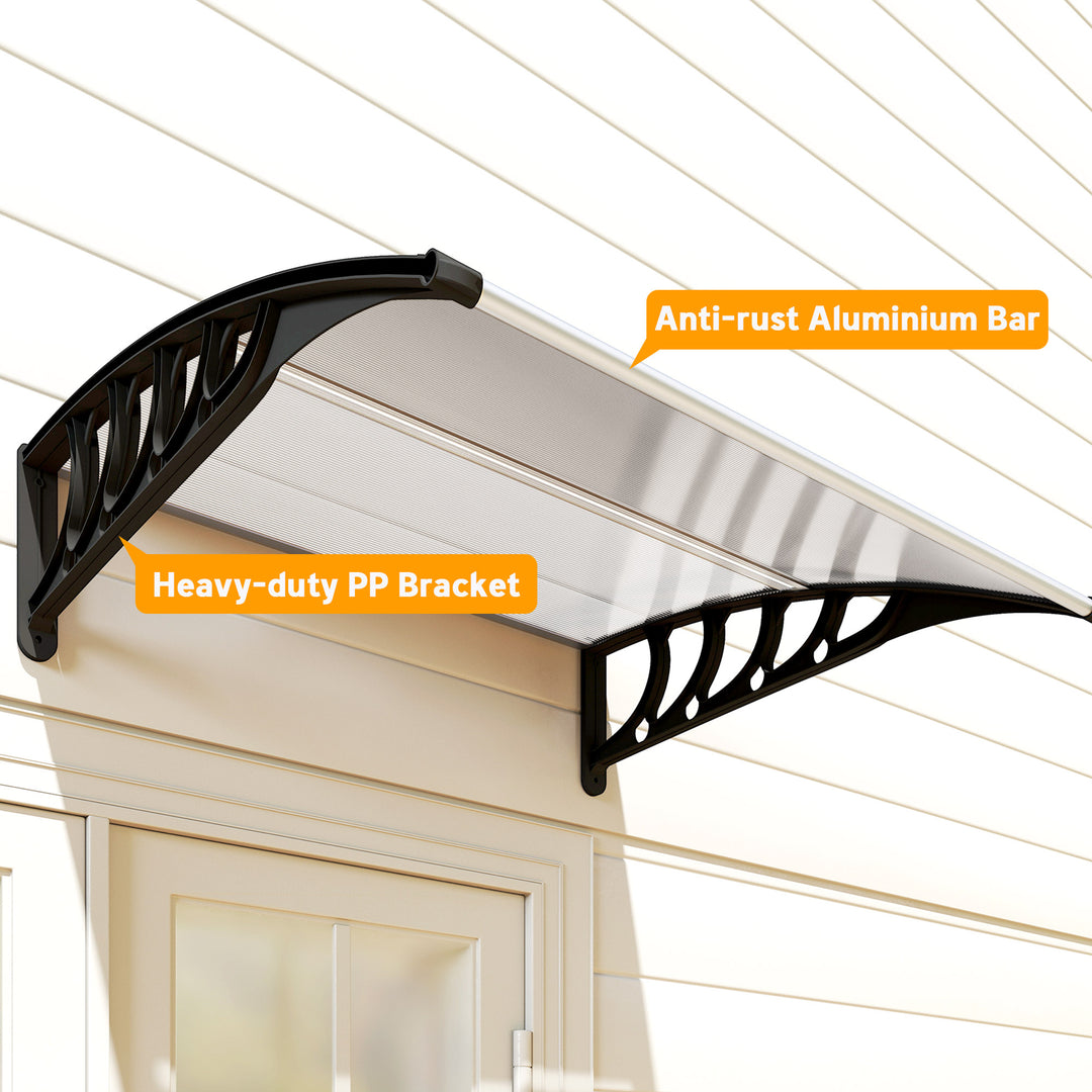 Front Door Canopy, Outdoor Awning, Rain Shelter for Window, Porch and Front/Back Door, Clear 103 x 96.5 cm