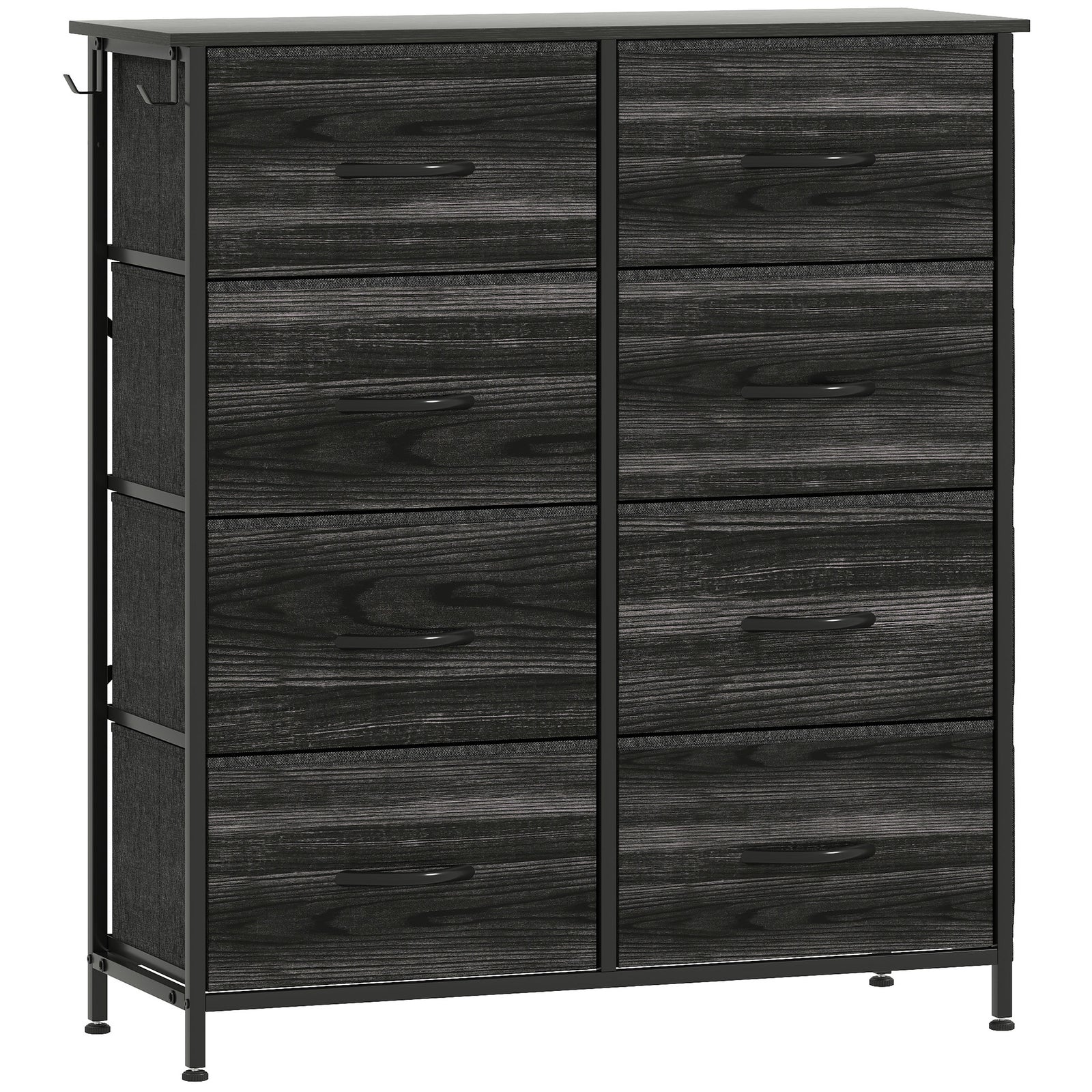 Chest of Eight Fabric Drawers - Black