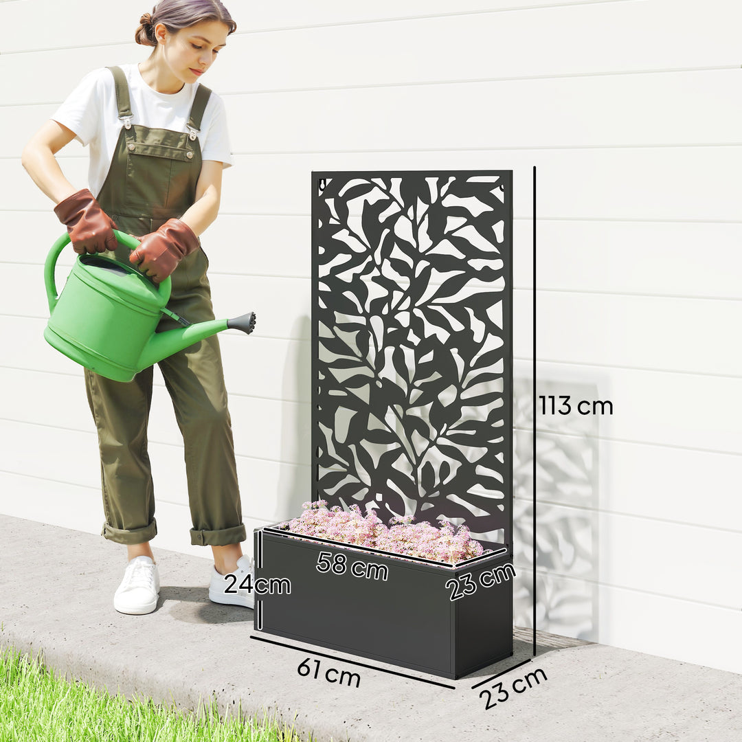 Metal Garden Bed with Trellis, Wall Mounted or Freestanding Raised Pla