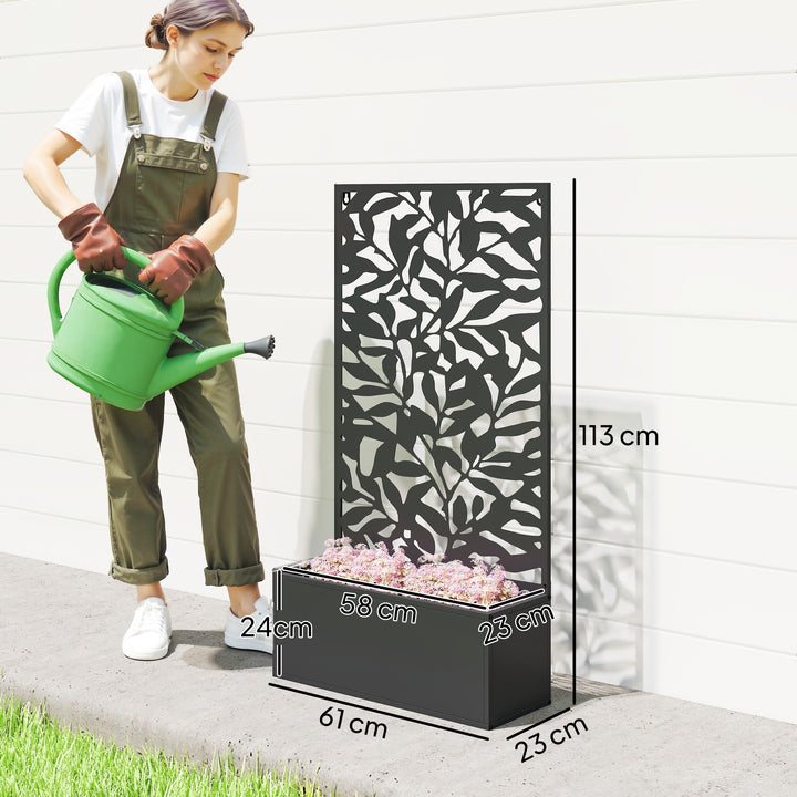 Metal Garden Bed with Trellis, Wall Mounted or Freestanding Raised Pla