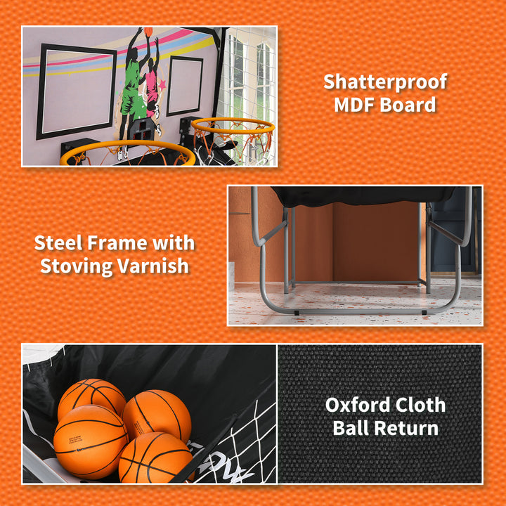 SPORTNOW Foldable Double Shot Basketball Arcade Game with 8 Modes | Aosom UK