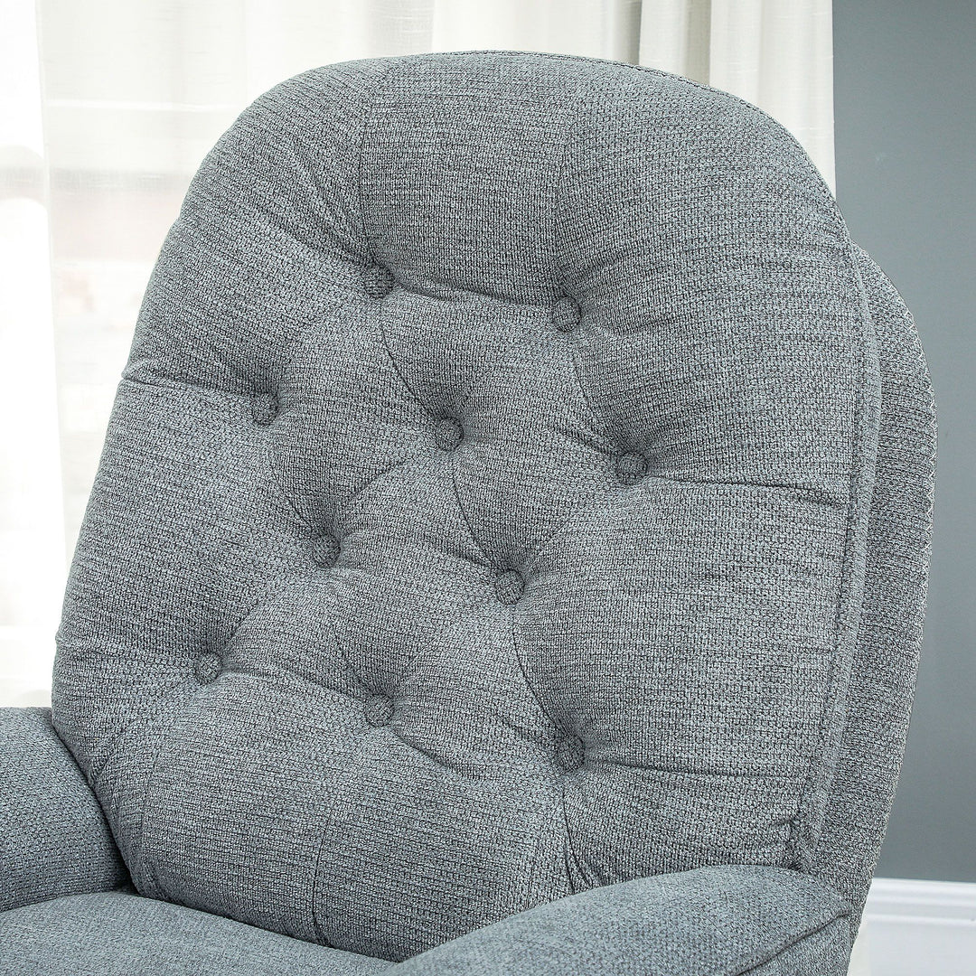 HOMCOM Armchair with 360 Degree Swivel and Wide Padded Seat, Upholstered Accent Chair with Water-Repellent Chenille Fabric Occasional Chair for Living Room Bedroom Home Office Reception Balcony, Grey