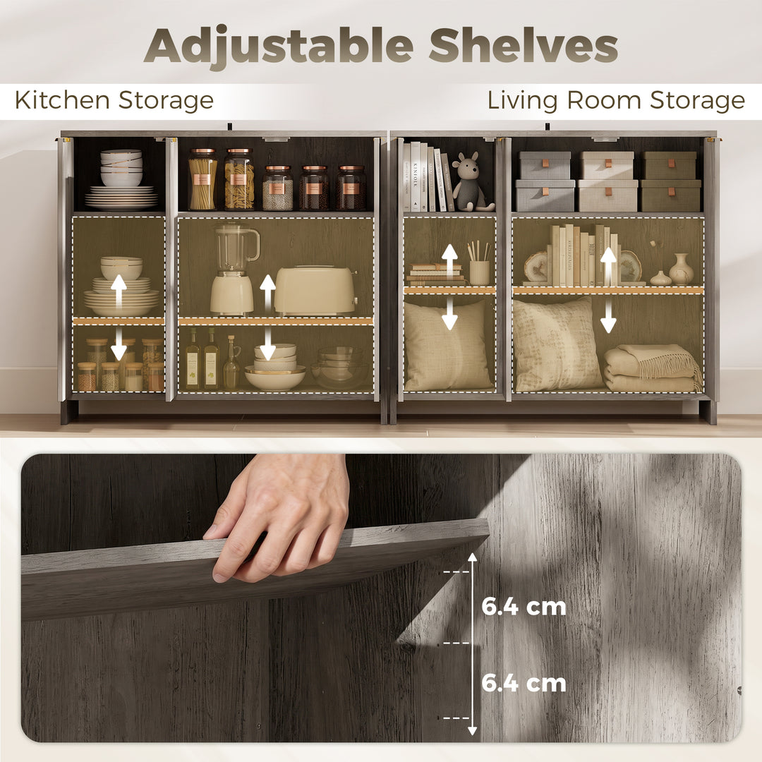 Sideboard Cabinet, Modern Storage Cabinet with 3 Doors and Adjustable 