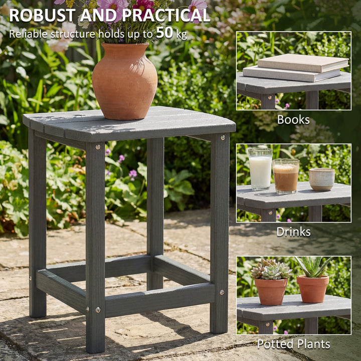 Outdoor Side Table, Garden Coffee Table, All-Weather Adirondack Side T