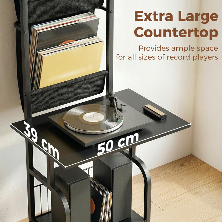 Vinyl Record Player Stand Record Storage with Player Stand Oxford Fabr