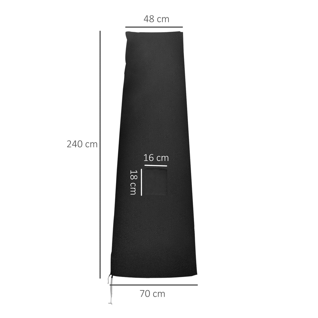Garden Parasol Cover Waterproof Outdoor Cantilever Banana Umbrella Protector 300D Oxford Fabric 240 x 48/70 cm for 3 m Cantilever Parasol