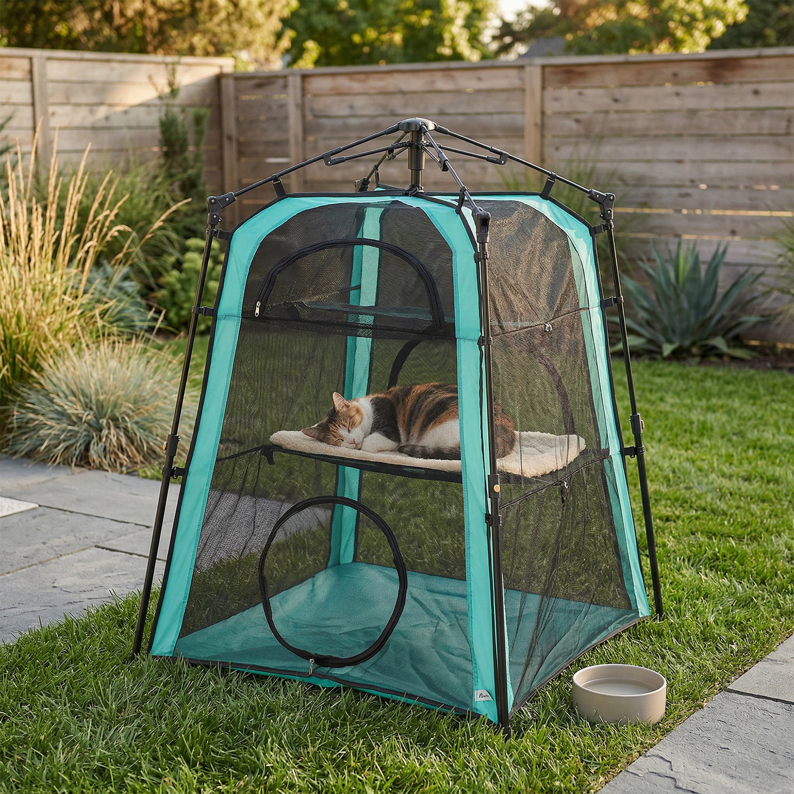 Cat Tent, 3-Tier Portable Pet Tent for Indoor Outdoor, Cat House with 