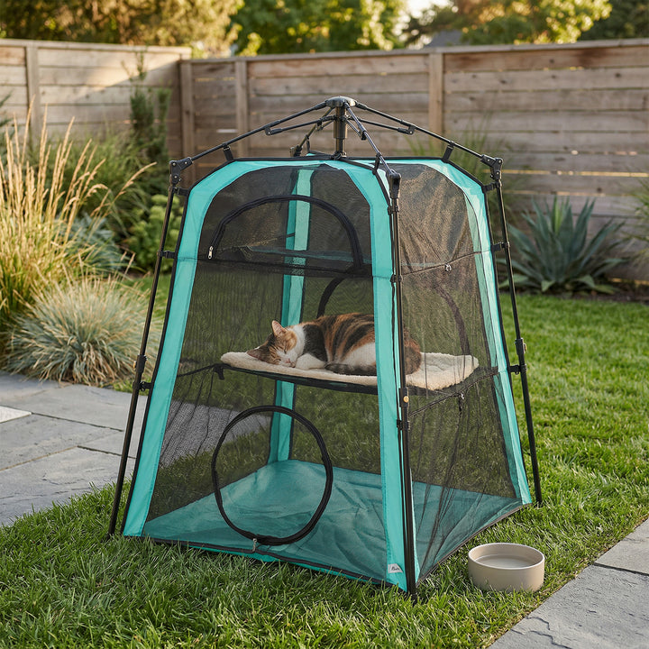 Cat Tent, 3-Tier Portable Pet Tent for Indoor Outdoor, Cat House with 
