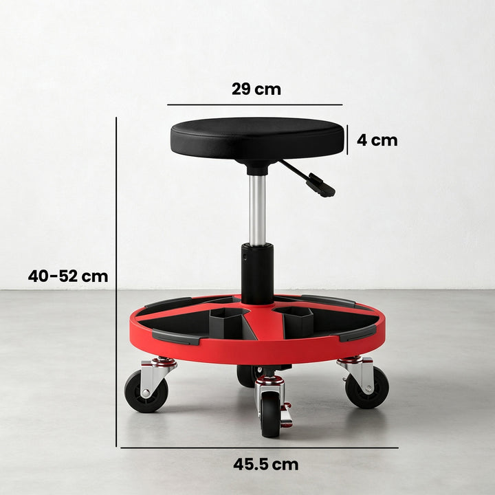 Rolling Mechanic Stool, 40-52 cm Height Adjustable Workshop Stool - view 3