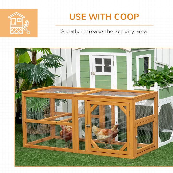 Wooden Chicken Coop with Perches, Doors, Combinable Design, for 2-4 Chickens - Natural Wood Colour