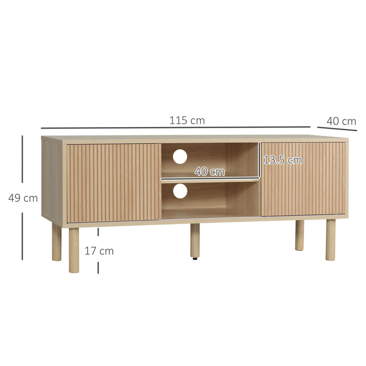 Sliding Door TV Cabinet Stand - Oak Wood-Effect - view 3