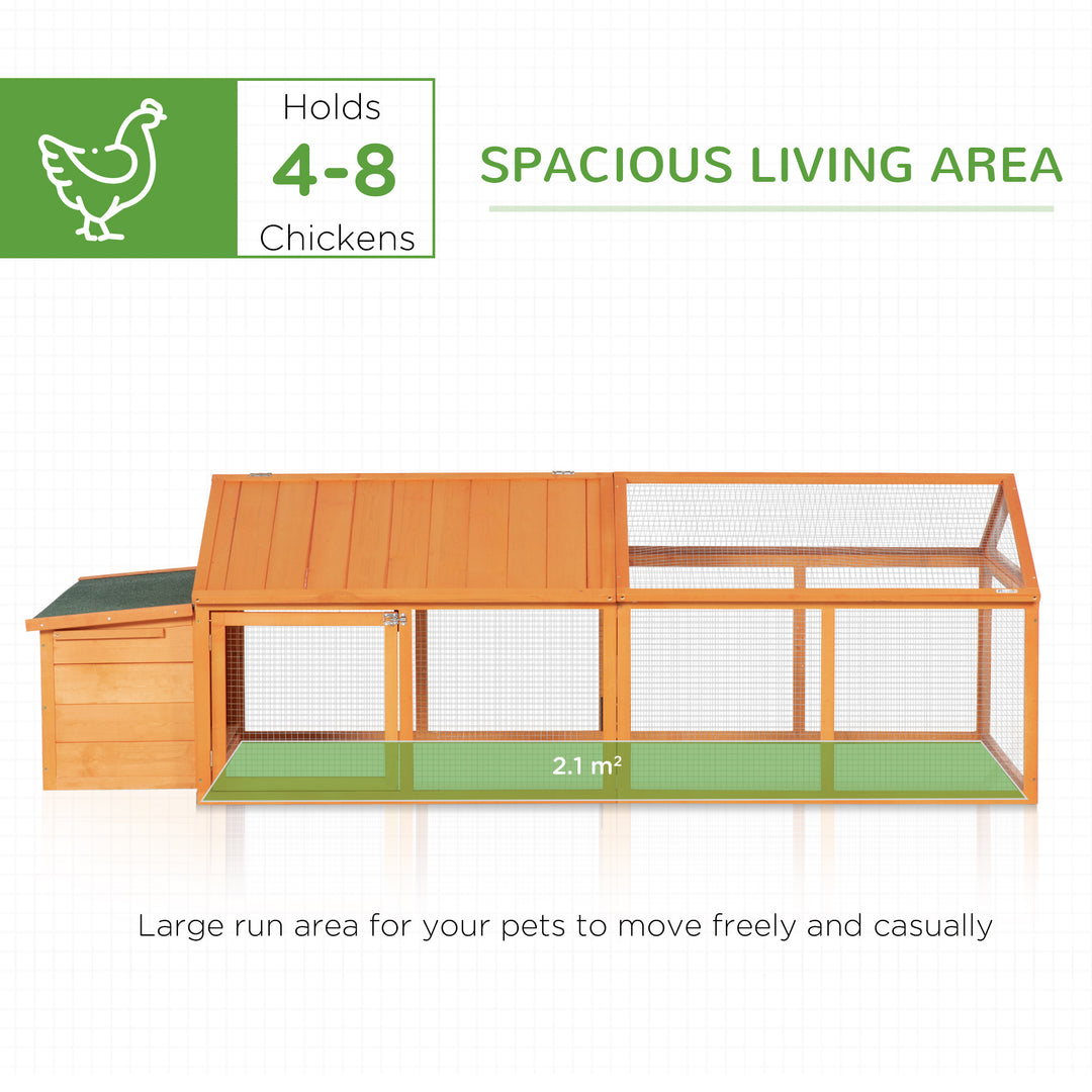 Wooden Chicken Coop with Nesting Box, Openable Roof, for 4-8 Chickens