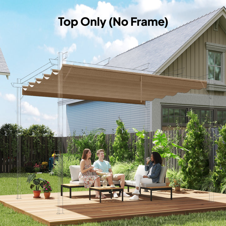 Retractable Pergola Cover, 2.55 x 2.5 m Replacement Canopy Fabric for 