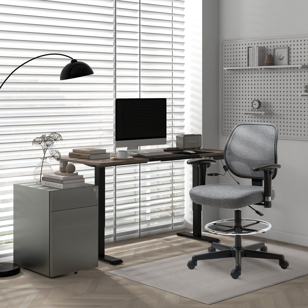 Lockable Cabinet, Rolling Filing Cabinet with 3 Drawers, Steel Office Drawer Unit for A4, Letter, Legal Sized Files