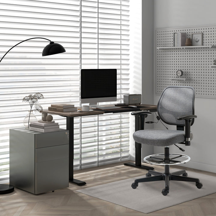 Lockable Cabinet, Rolling Filing Cabinet with 3 Drawers, Steel Office Drawer Unit for A4, Letter, Legal Sized Files