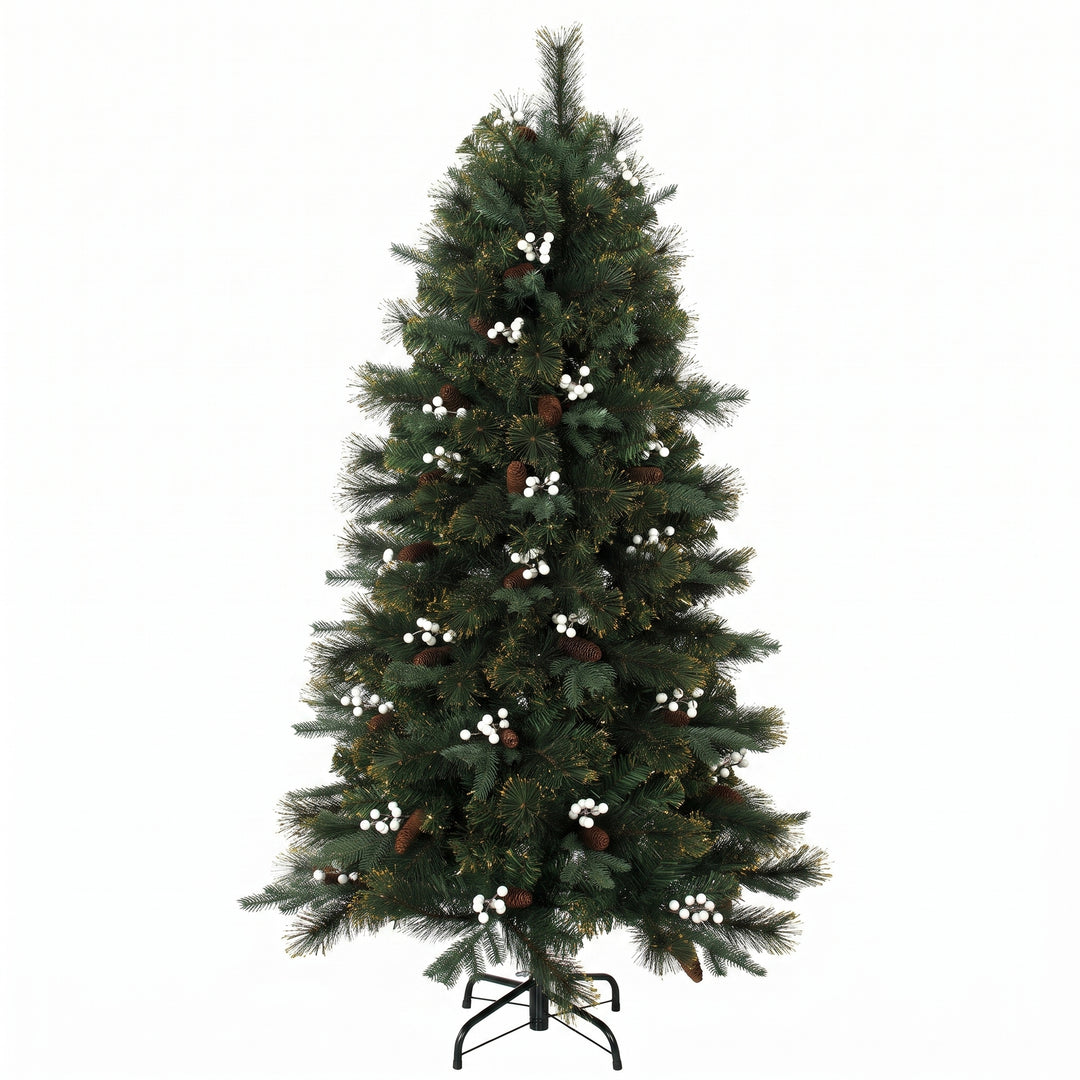 5ft Artificial Christmas Tree, Fir Hinged Xmas Tree with 490 Branch