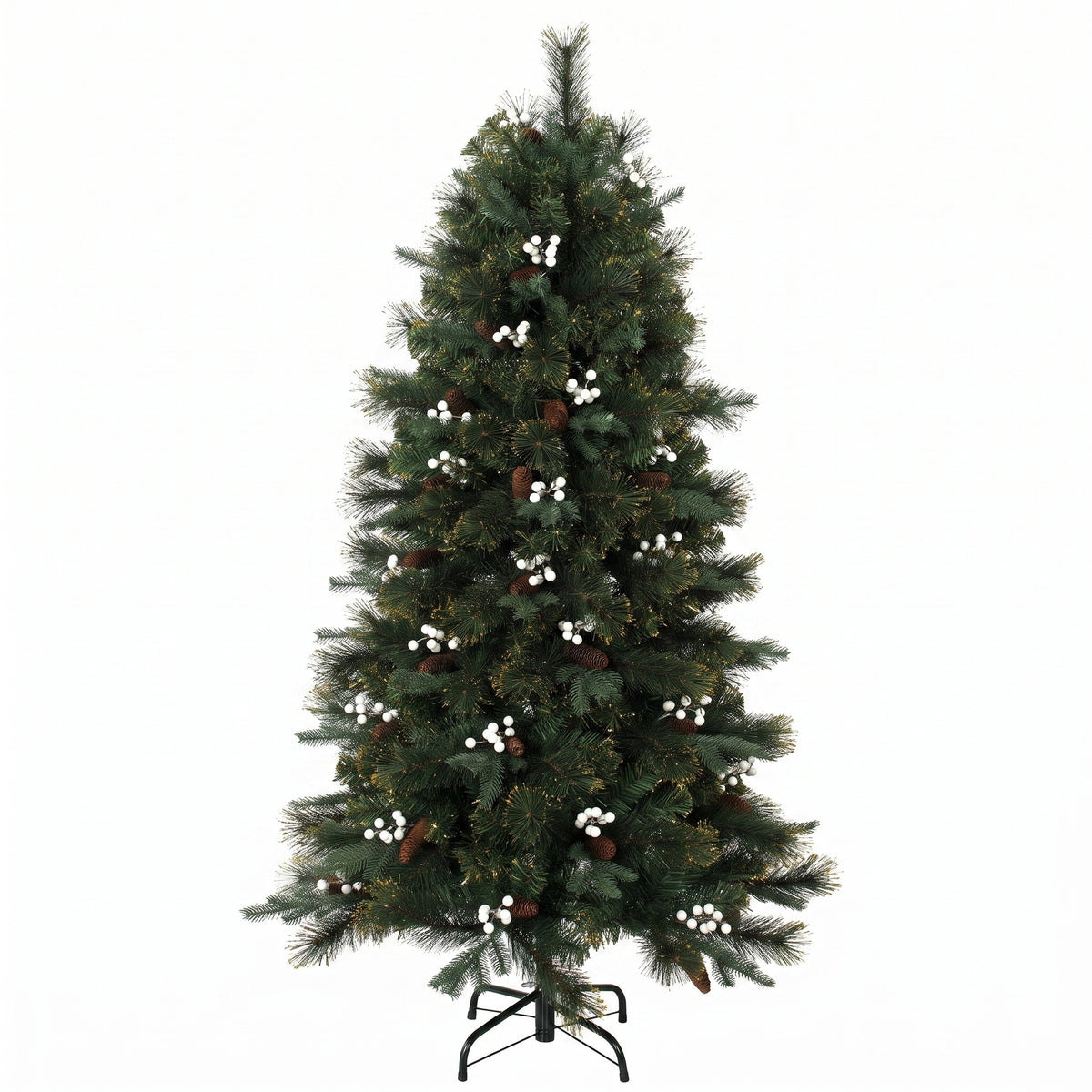 5ft Artificial Christmas Tree, Fir Hinged Xmas Tree with 490 Branch