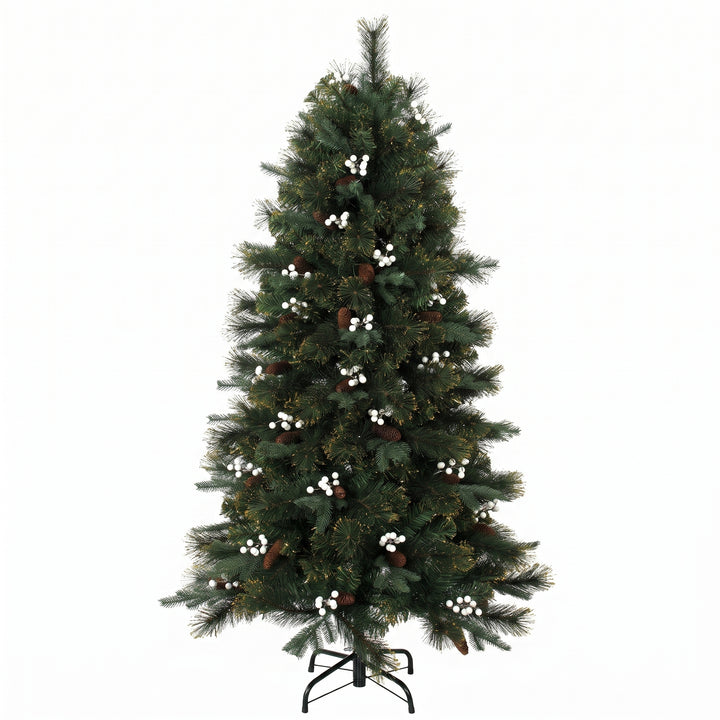 5ft Artificial Christmas Tree, Fir Hinged Xmas Tree with 490 Branch