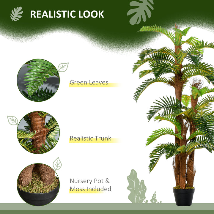 Artificial Plant Tropical Palm in Pot, Fake Plants for Home Indoor Decor, 150cm, Green