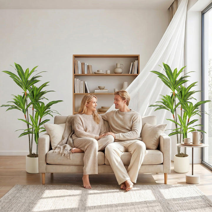150cm Lifelike Fake Tree, Artificial Dracaena Tree with Bendable Trunk