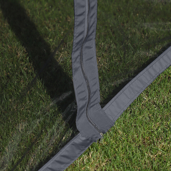 MCL 3 x 4m Aluminium Garden Gazebo, Marquee Canopy Shelter Pavilion Party Tent with Nets and Curtains for Garden and Deck, Black