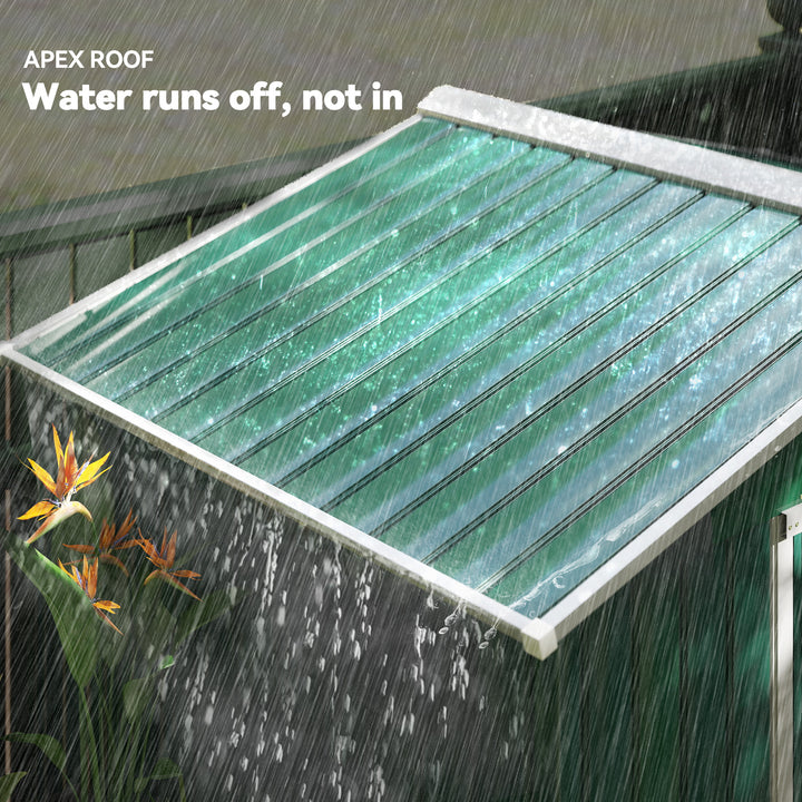 MCL 7 x 4ft Metal Garden Shed, Outdoor Storage Tool House with Ventilation Slots, Foundation Kit and Lockable Double Doors, Green