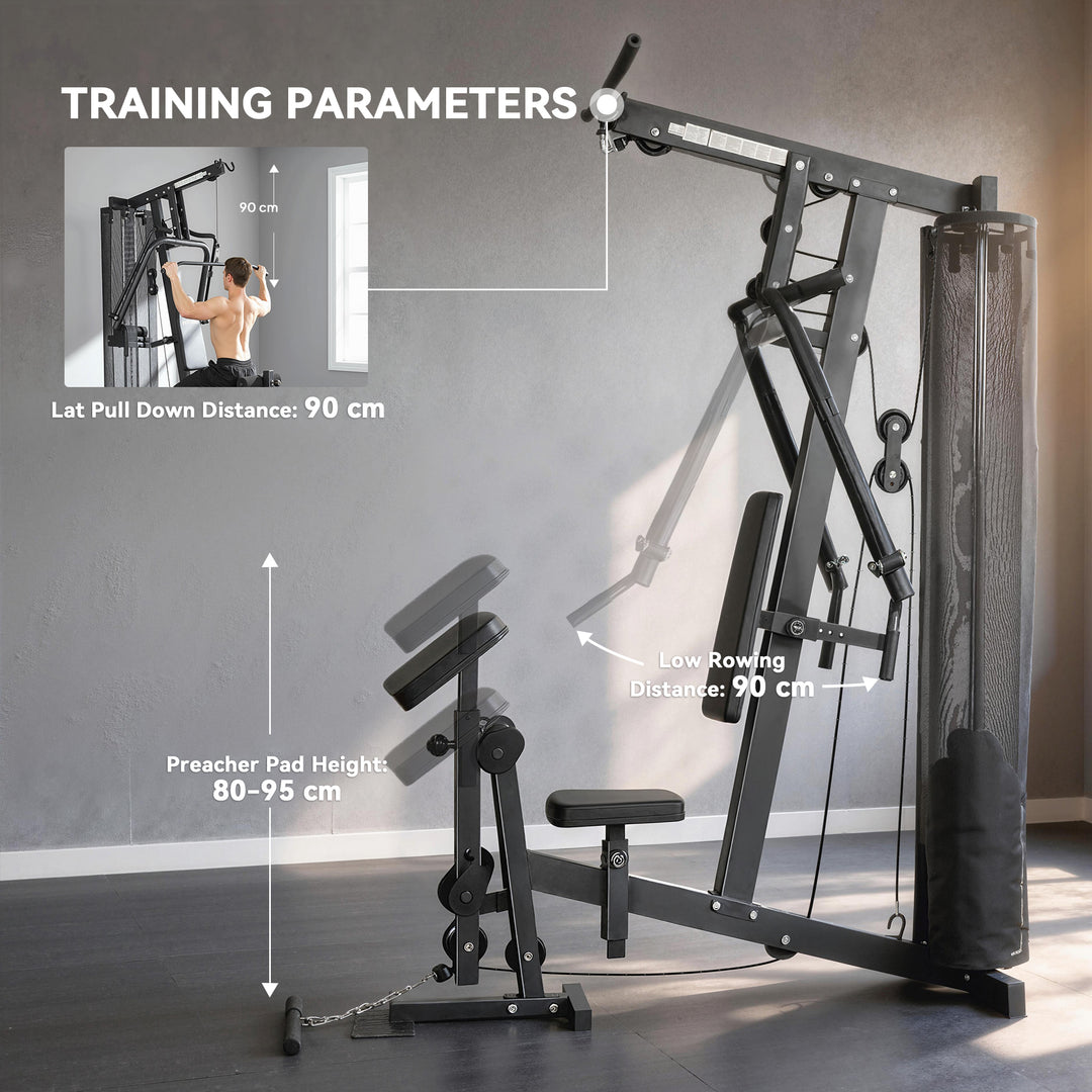 Multi Gym with Adjustable Seat and Back, All in One Home Gym Machine w